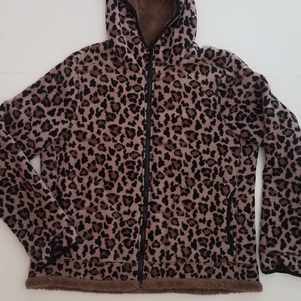 Faded Glory leopard print fleece jacket sz 1X